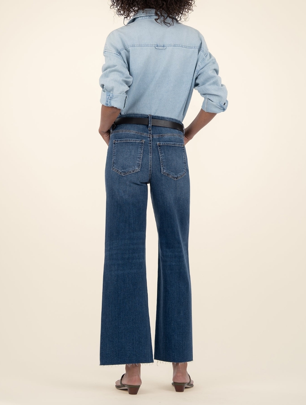 Kut From The Kloth Meg High Rise Wide Leg Fab Ab Jeans, Whiskered Hem, LIKE NEW! - Picture 5 of 16